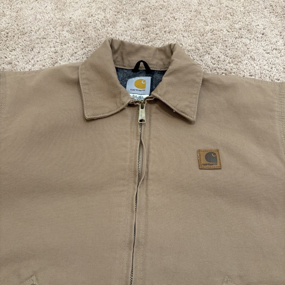 Vintage Carhartt Blanket Lined Detroit Jacket Men's Medium Saddle Brown J204 SDL - Picture 3 of 9